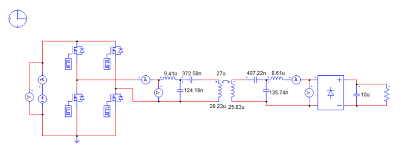 Topología completa del circuito de conversión y transmisión de energía.